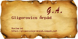 Gligorovics Árpád névjegykártya