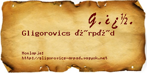 Gligorovics Árpád névjegykártya