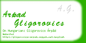 arpad gligorovics business card
