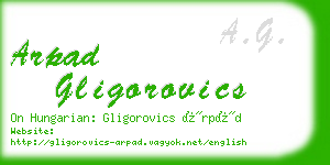 arpad gligorovics business card